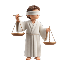 Blind Justice Scales Clay-Style 3D Icon
