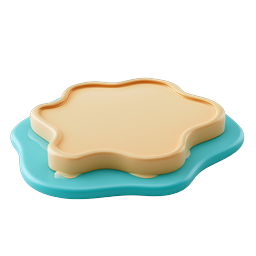 3D Cream Blob on Turquoise Water Pool Icon