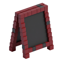 Ícone de Espelho com Moldura de Bloco Isométrico - Design Voxel 3D