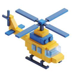 Colorful Block Helicopter Icon for Kids