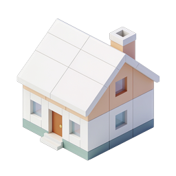 Isometrisches Blockhaus-Icon | 3D-Haus-Illustration