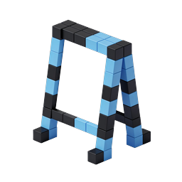 3D Block Ladder Structure Isometric Icon