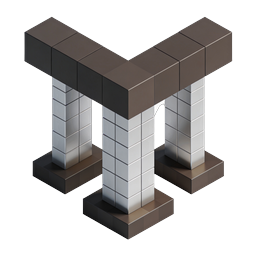 Isometric Block Pillar Structure Icon | 3D Cube Design