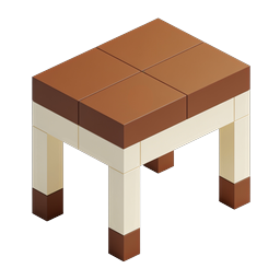 Biểu tượng bàn khối Isometric - Thiết kế nội thất 3D