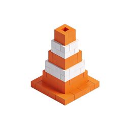 Isometric Block Tower Icon - 3D Pyramid Structure