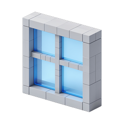 石框玻璃窗格图标 - 3D Isometric