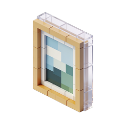 Isometric Block Window 3D Icon - Modular Building Design