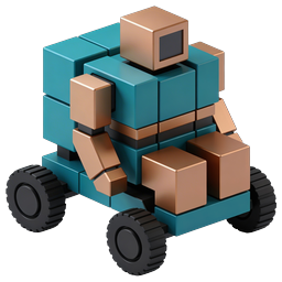 Icona isometrica di veicolo blindato blocky per giochi e app
