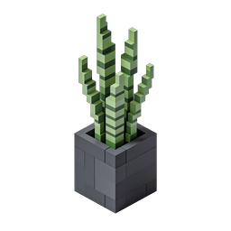 Blockiges Voxel-Kaktus-Icon - Isometrisches 3D