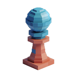 Low-Poly 3D Chess Pawn Icon - Voxel Gaming Graphic