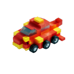 Blocky Toy Car 3D Icon - Fun Voxel Style Vehicle