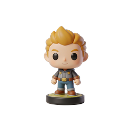 Blonde Chibi Hero Character 3D Figurine Icon