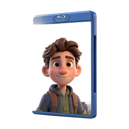 Blu-Ray Movie Case Icon - 3D Animated Character Cover