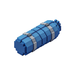Blue Industrial Barrel 3D Isometric Voxel Icon