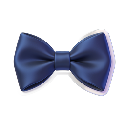 Elegant Blue Bow Tie Icon - 3D Realistic Fashion Accessory