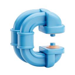 Blue C-Clamp Tool Icon | 3D Clay Style Hardware