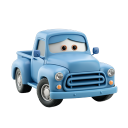 Blue Cartoon Pickup Truck Icon - Cute 3D Vehicle