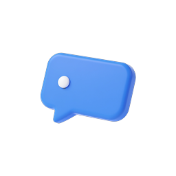 Blue 3D Chat Bubble Icon | Modern Messaging UI