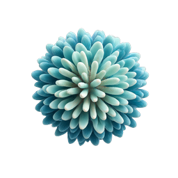 Blue Chrysanthemum 3D Flower Icon - Realistic Nature