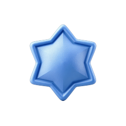 Blue 3D Clay Six-Pointed Star Icon | Premium Design