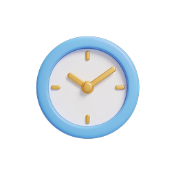 3D Blue Clock Icon - Elegant Time Management Icon