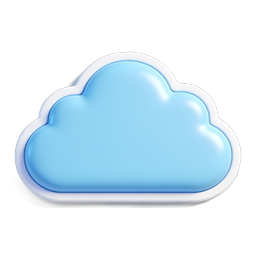 3D Blue Cloud Computing Icon | Glossy Cloud Graphic