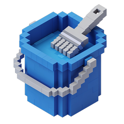 Icône isométrique de glacière Voxel bleue