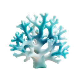 Blue Coral Reef 3D Icon - Ocean Nature Symbol