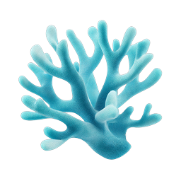Blue Coral 3D Icon - Ocean Marine Life Graphic