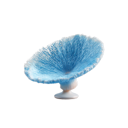 Blue Coral Mushroom 3D Icon - Realistic Nature Render