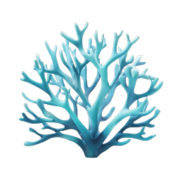 Blue Coral Structure - 3D Sea Fan Icon