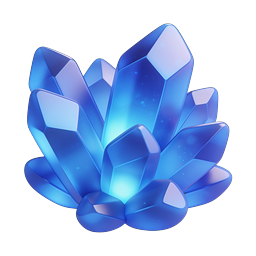 Icône de grappe de cristal bleu gemme | Design fantasy 3D