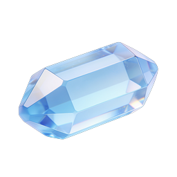 Blue Crystal Gem Icon | 3D Realistic Gemstone Design