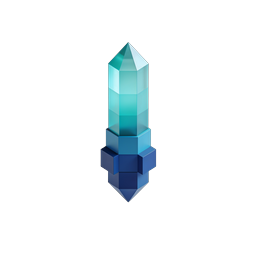 Blue Crystal Gem Icon - 3D Isometric Design