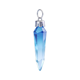 Blue Crystal Pendant 3D Icon - Magical Gem Charm