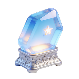 Blue Crystal Star on Silver Pedestal | Fantasy Gem Icon