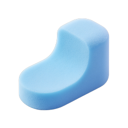 Blue Curved 3D Shape Icon - Modern Abstract Design