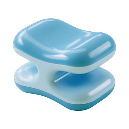 Blue Glossy Chair Icon | Modern 3D Furniture Design