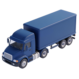 Blue Delivery Truck Icon - 3D Isometric Transport Symbol