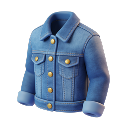 Blue Denim Jacket Icon - 3D Realistic Fashion Apparel