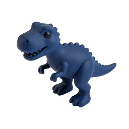 Blue Dinosaur Toy 3D Icon - Cute T-Rex Character