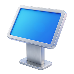 Blue Display Monitor Icon | 3D Digital Screen