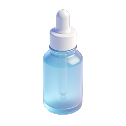 Blue Dropper Bottle Icon - 3D Realistic Design