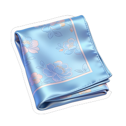 Icône de tissu en soie florale bleue - Design à motif élégant