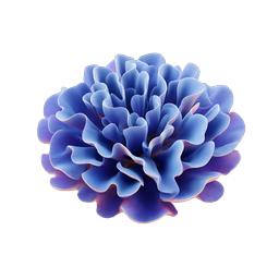 Blue Flower Bloom Icon - 3D Botanical Design