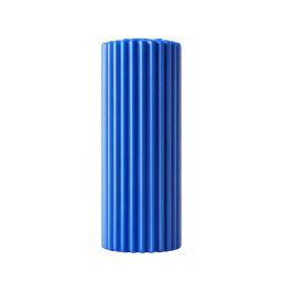 Blue Fluted Column 3D Icon | Architectural Pillar Design