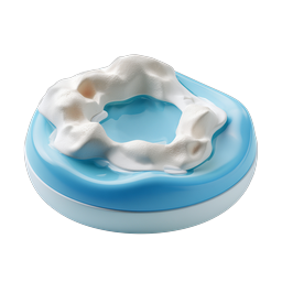 Icono 3D de donut de arcilla de espuma azul - Diseño pastel brillante