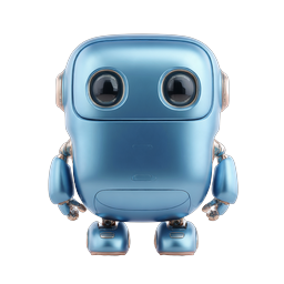 Friendly Blue Robot AI Assistant Icon - 3D Rendered