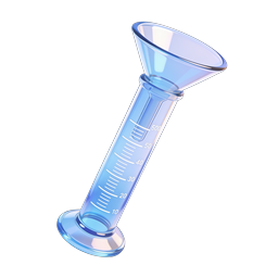 Blue Glass Measuring Cylinder with Funnel Icon