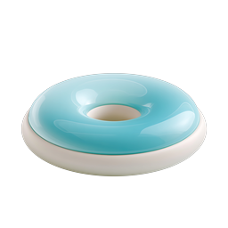 Blue Glazed Donut Icon - 3D Sweet Dessert Design